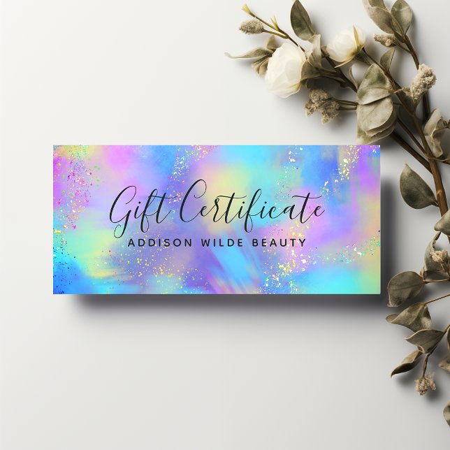 Holografisk Chic Opal Iridescent Gift Certificate (Skapare uppladdad)