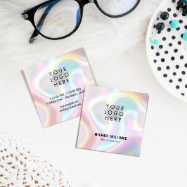 Holografisk Coola Minimalistisk modern Logotyp Fyrkantigt Visitkort