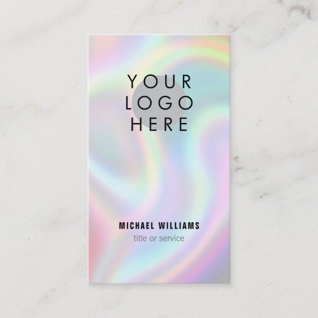 Holografisk Coola Minimalistisk modern Logotyp Visitkort (Framsida)