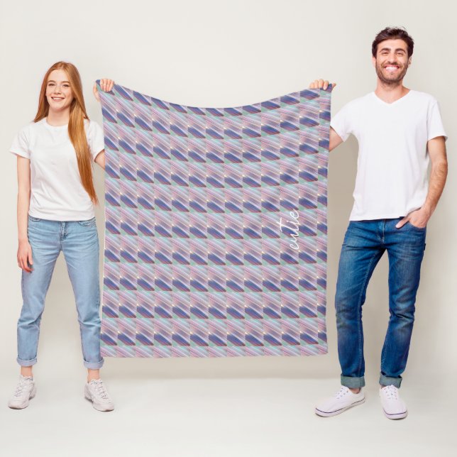 Holografisk cute Stripe Girly Fleecefilt (På plats)