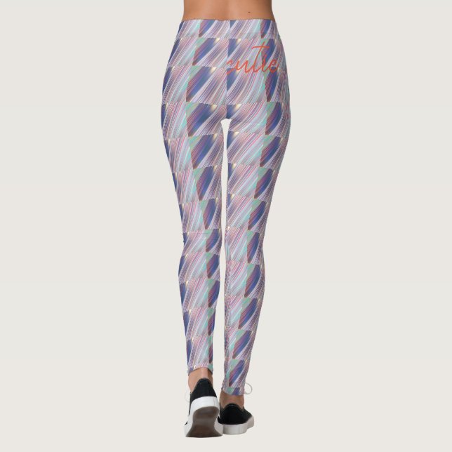 Holografisk cute Stripe Girly Leggings (Baksida)