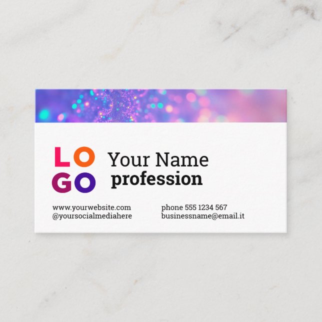 Holografisk Dreamlike för Business Logotyp Anpassn Visitkort (Framsida)