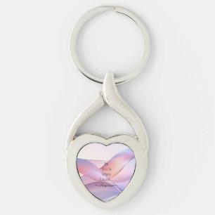 Holografisk estetik twisted heart silverfärgad nyckelring