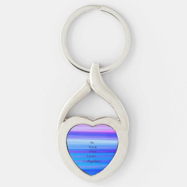 Holografisk estetik twisted heart silverfärgad nyckelring (Framsidan)