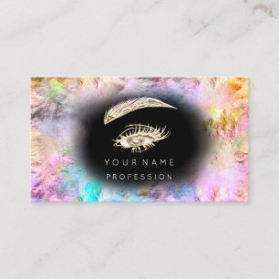 Holografisk Eyelash Brow Makeup Logotyp QR Code Bl Visitkort