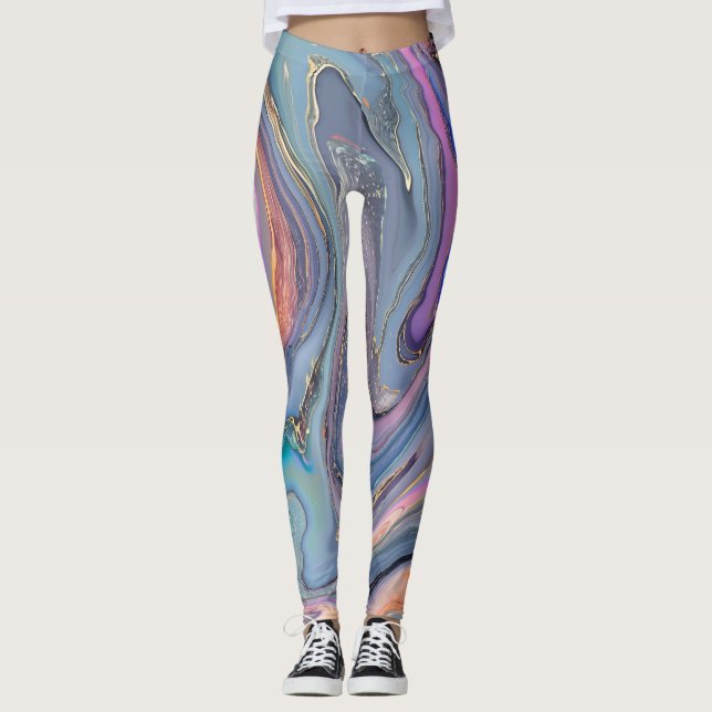 Holografisk färgstark leggings (Framsida)