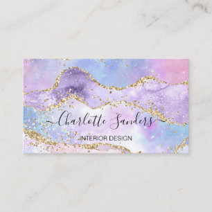 Holografisk faux opal stone-chic visitkort