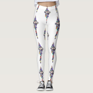 holografisk flapperbalkar leggings