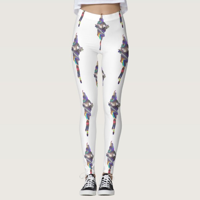 holografisk flapperbalkar leggings (Framsida)