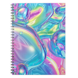 Holografisk flytande metallgradient aura Estetik Anteckningsbok