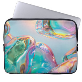 Holografisk flytande metallgradient Aura Estetik Laptop Fodral