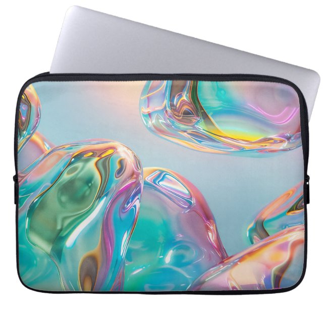 Holografisk flytande metallgradient Aura Estetik Laptop Fodral (Framsidan)