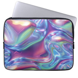 Holografisk flytande metallgradient Aura Estetik Laptop Fodral