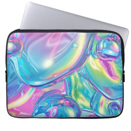 Holografisk flytande metallgradient aura Estetik Laptop Fodral