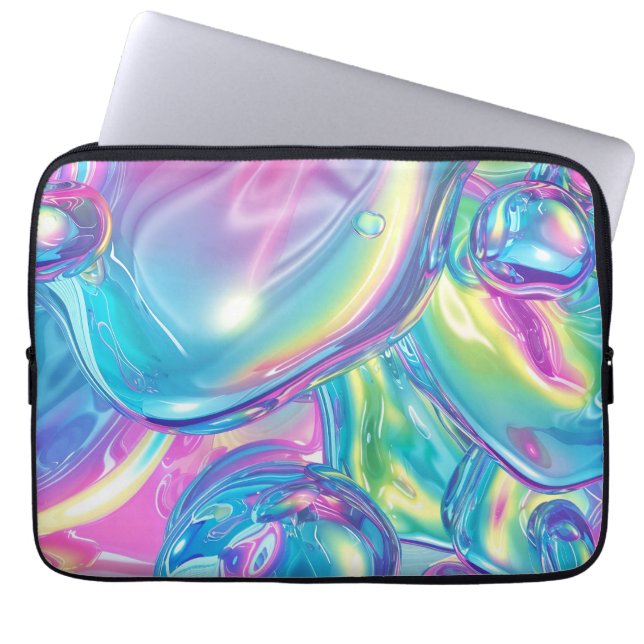 Holografisk flytande metallgradient aura Estetik Laptop Fodral (Framsidan)