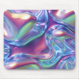 Holografisk flytande metallgradient aura Estetik Musmatta