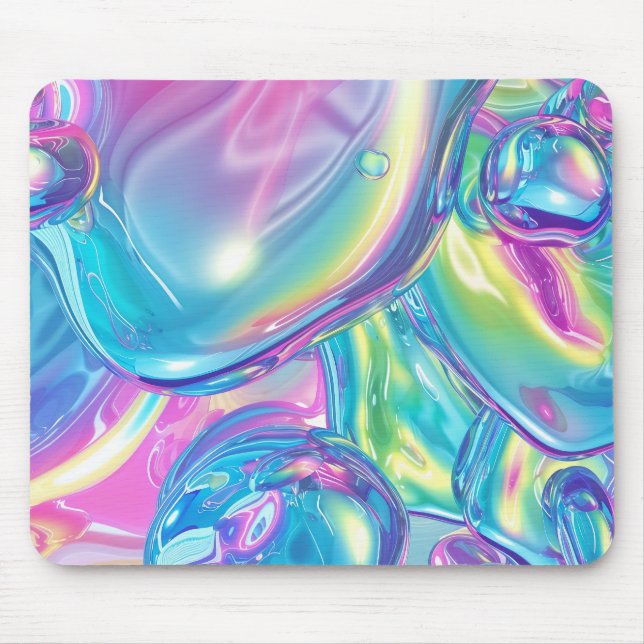 Holografisk flytande metallgradient Aura Estetik Musmatta (Framsidan)