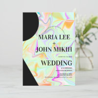 Holografisk form Faux Rosa Glitter inbjudan