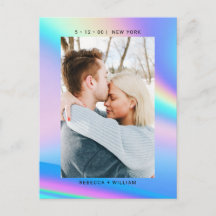 Holografisk Foto Bröllop Spara Datum Inbjudan