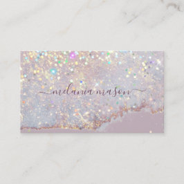 Holografisk Glam Glitter Sminkartist Lila Chic Visitkort