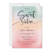 Holografisk glass ombre rosa Sweet 16