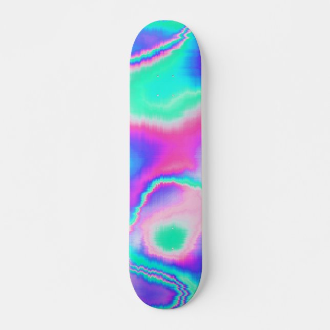 Holografisk Glitch Mini Skateboard Bräda 18,5 Cm (Framsida)