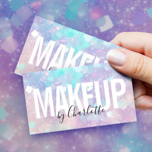 Holografisk Glitter Makeup Artist QR-kod Visitkort
