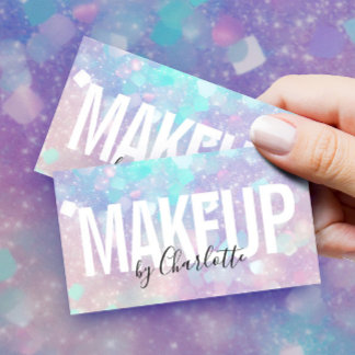 Holografisk Glitter Makeup Artist QR-kod Visitkort