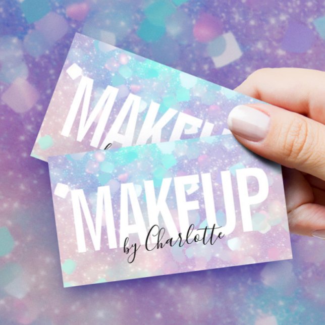 Holografisk Glitter Makeup Artist QR-kod Visitkort (Skapare uppladdad)