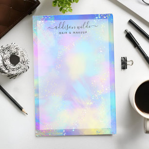 Holografisk Glitter Opal Iridescent Företag Post-it Block