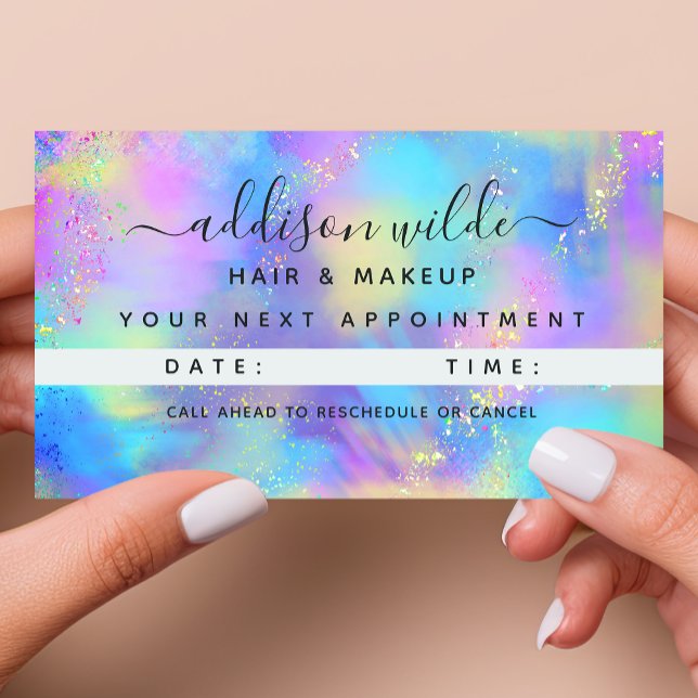 Holografisk Glitter Opal Iridescent Tidsbeställning Kort (Skapare uppladdad)