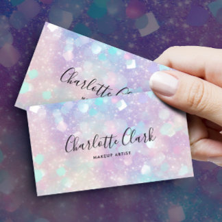 Holografisk Glitter Opal QR-kod Visitkort