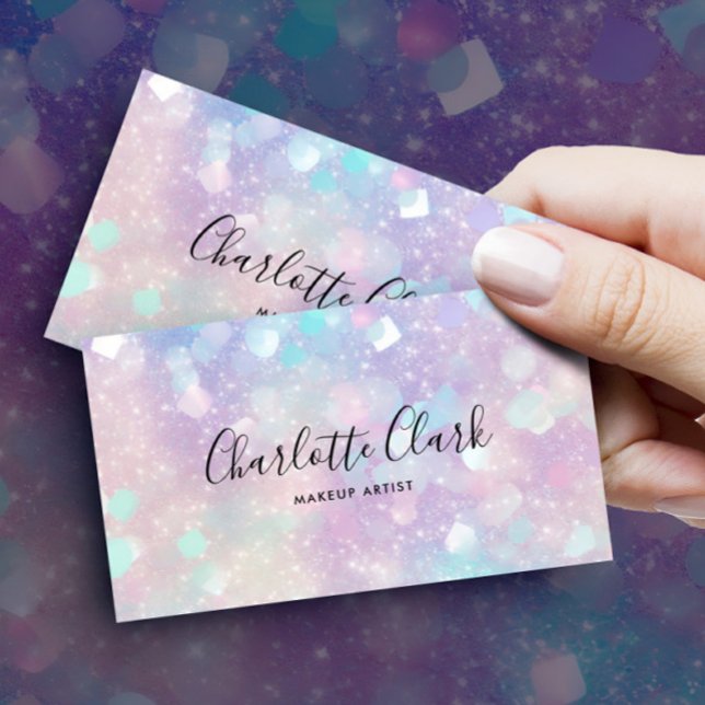 Holografisk Glitter Opal QR-kod Visitkort (Skapare uppladdad)