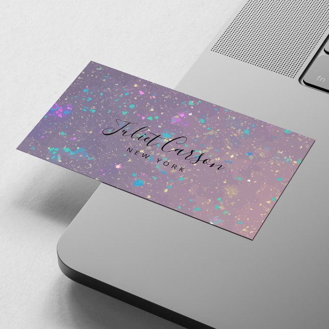 holografisk glitter opal visitkort (Skapare uppladdad)