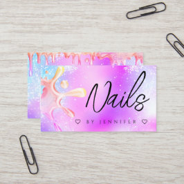 Holografisk Glitter Polish Splash Nails QR-kod Visitkort