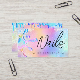 Holografisk Glitter Polish Splash Nails QR-kod Visitkort