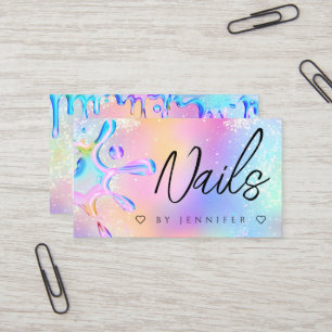 Holografisk Glitter Polish Splash Nails QR-kod Visitkort