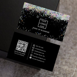 Holografisk glitter QR-kod ikon för sociala medier Visitkort