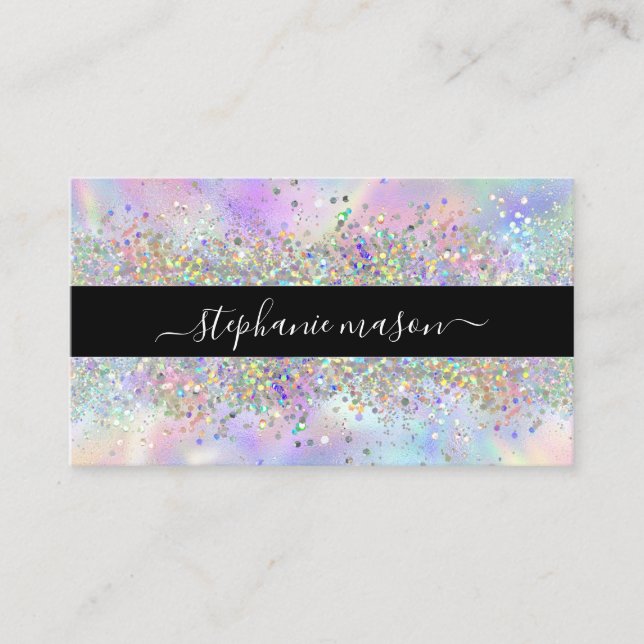 Holografisk glitter skönhetssalong chic affär (Framsida)