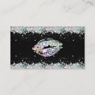 Holografisk Glitter Sparkles Läppar Unique Black Visitkort