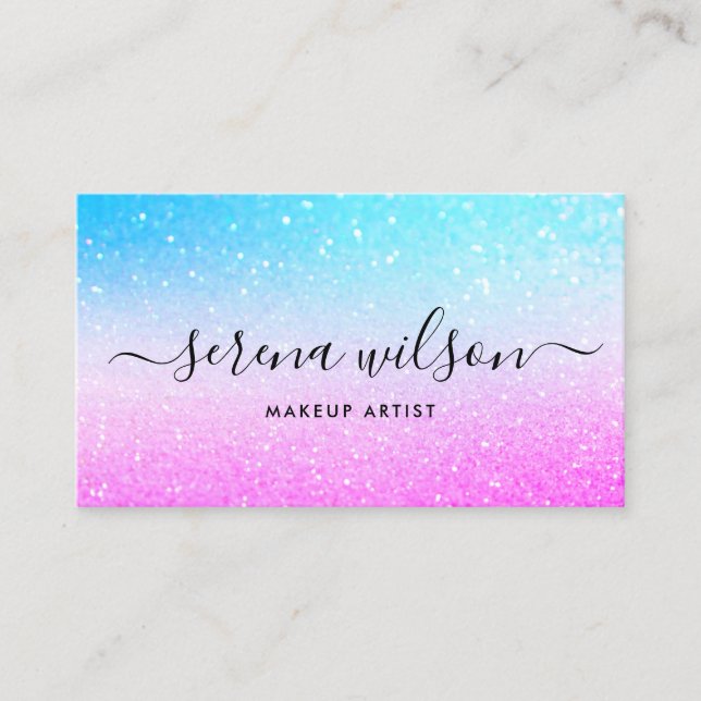 Holografisk glittering Holo Foil makeup hair Visitkort (Framsida)