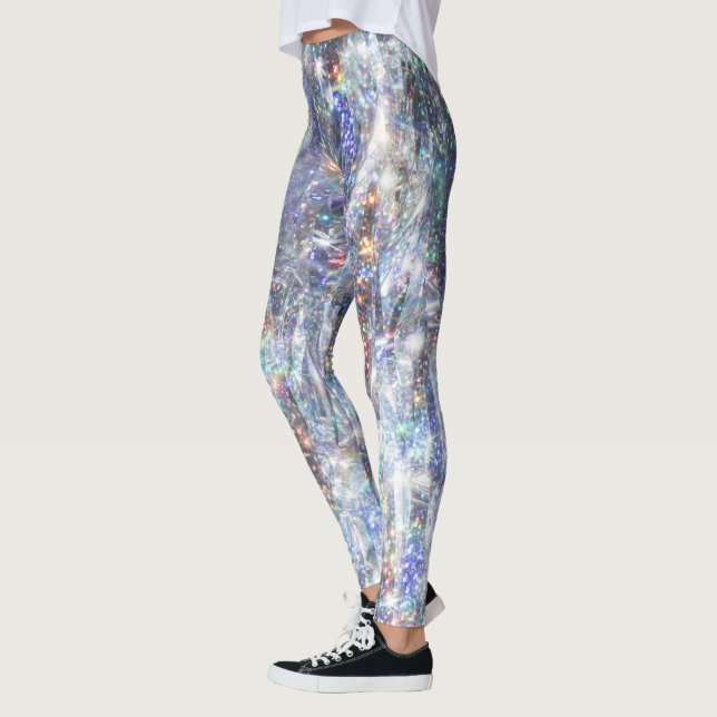 Holografisk Gnistra Glitter Leggings (Vänster)