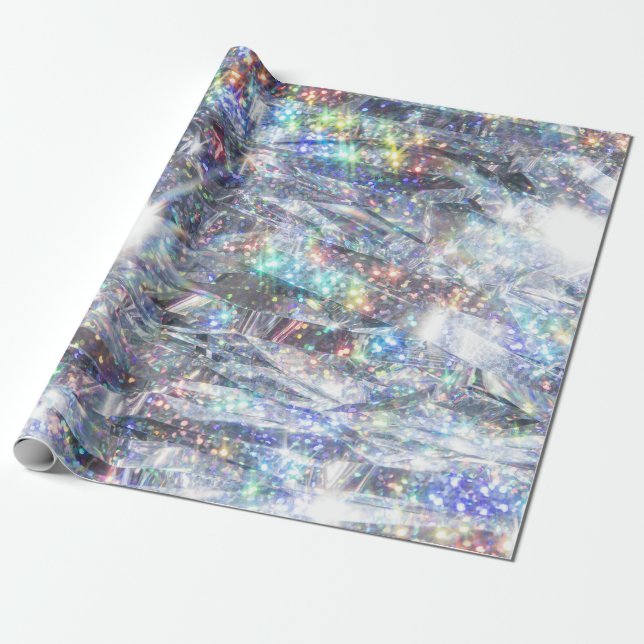 Holografisk Gnistra Glitter Presentpapper (Utrullad)
