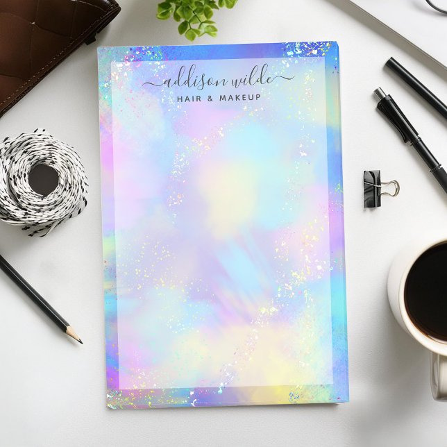 Holografisk Gnistra Opal Iridescent Business Post-it Block (Skapare uppladdad)