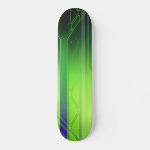 Holografisk Grönt och svart SCSI-Fi-panel Mini Skateboard Bräda 18,5 Cm