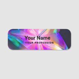 Holografisk Grunge Pin Namn bricka eller Magnetic Namnbricka