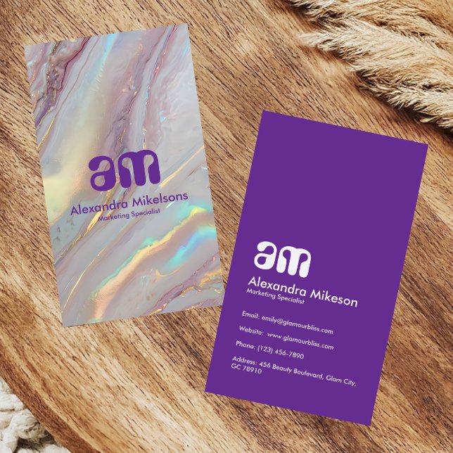 Holografisk Guld Marmor Professionell Visitkort (Skapare uppladdad)