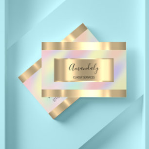 Holografisk Guld Modern Professionell Makeup Visitkort