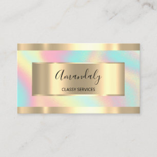 Holografisk Guld Professionell Makeup Artist Visitkort