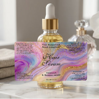 Holografisk & guldfolie & glitter Dropper-flaska Fraktsedel